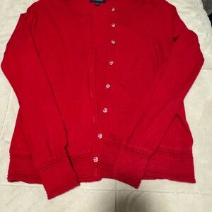 Festive Red Banana Republic Cardigan